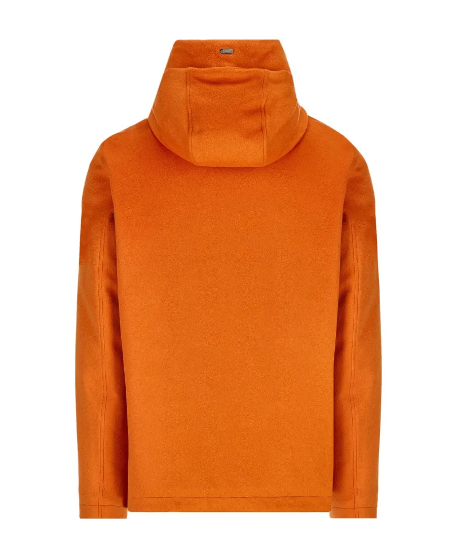 Zipped Hooded Drawstring Padded Jacket