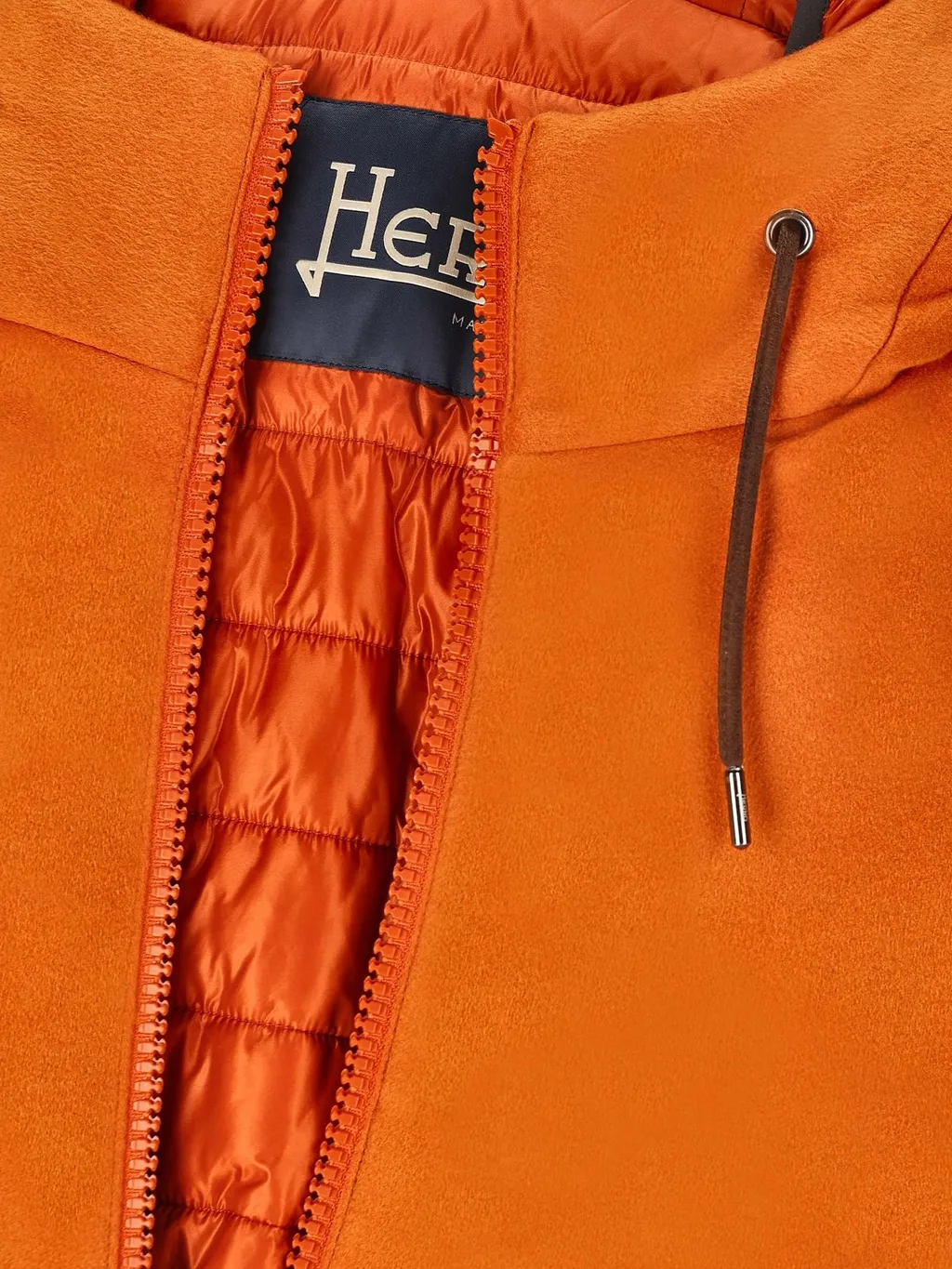 Zipped Hooded Drawstring Padded Jacket