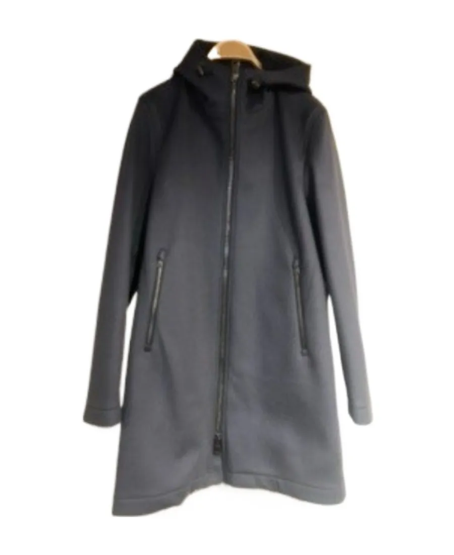 Logo Plaque Hooded Coat