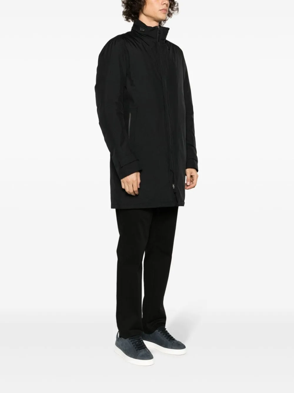 Laminar High-Neck Zipped Coat