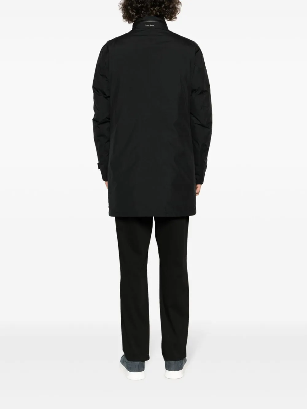 Laminar High-Neck Zipped Coat