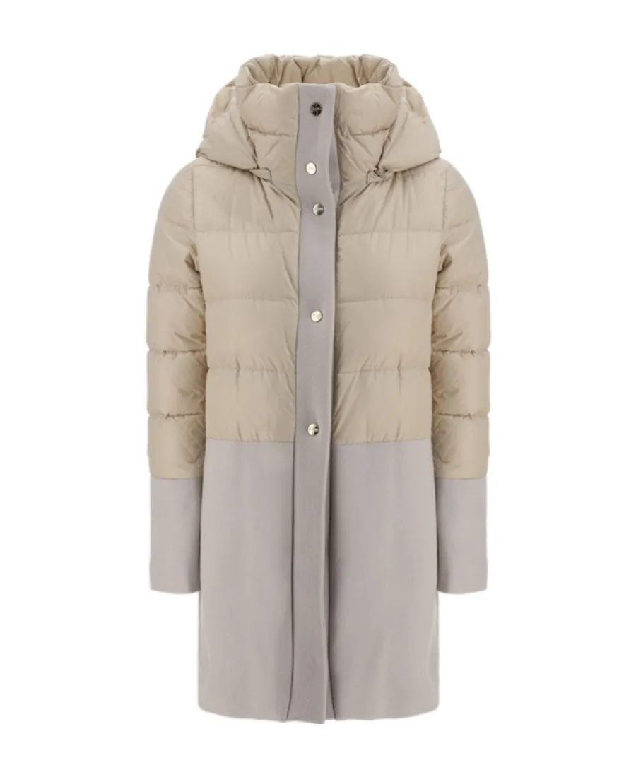 Detachable Hood Quilted Down Coat