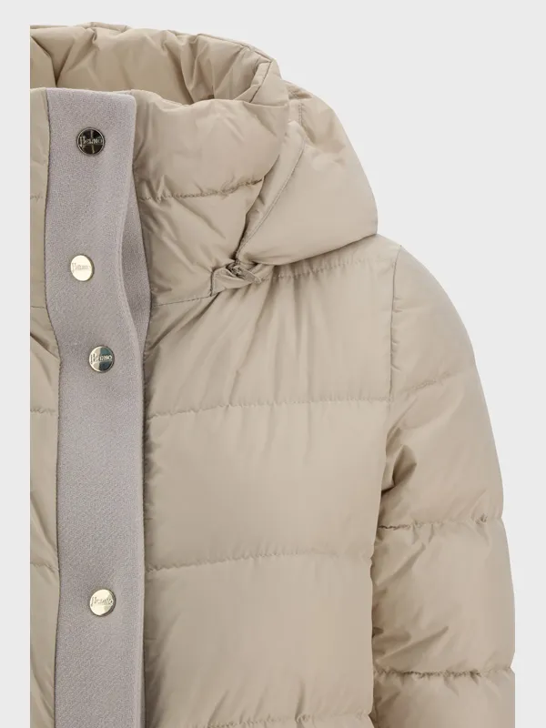 Detachable Hood Quilted Down Coat