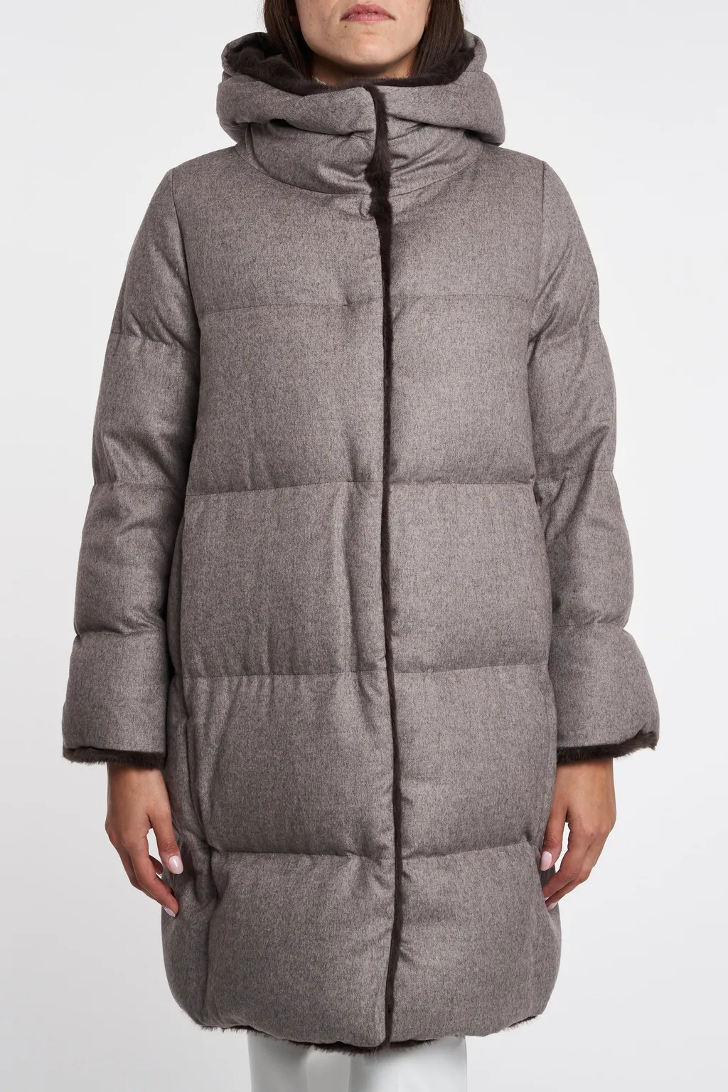 Faux Fur-Lined Quilted Coat