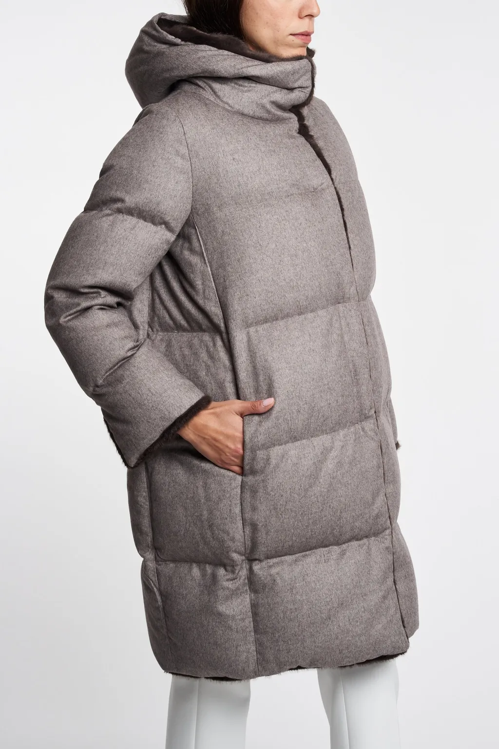 Faux Fur-Lined Quilted Coat