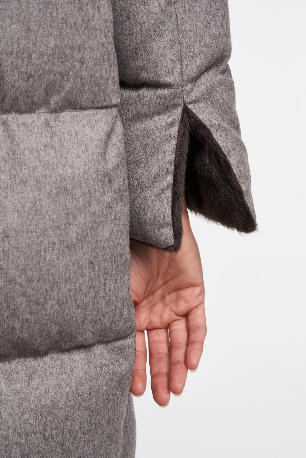 Faux Fur-Lined Quilted Coat