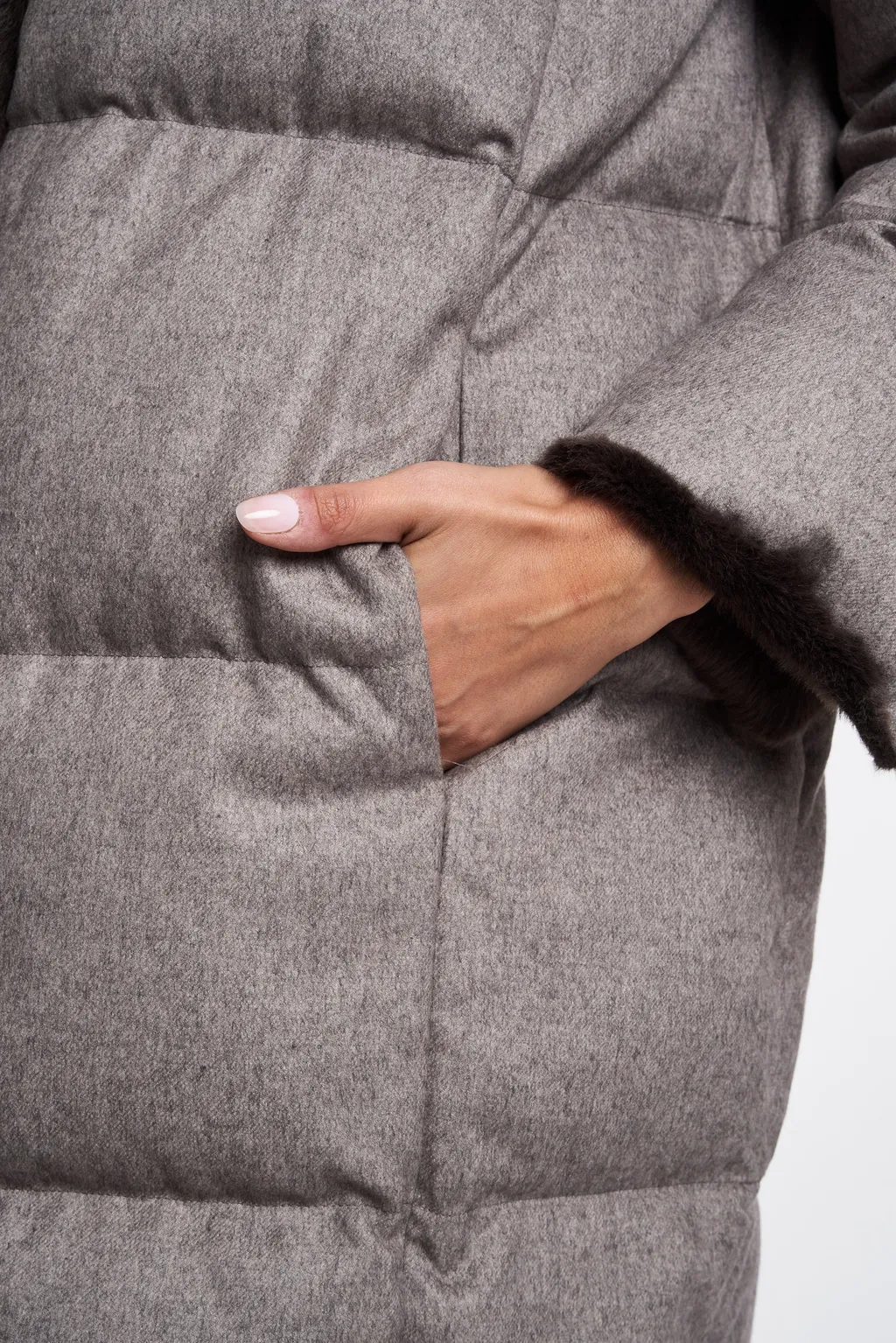 Faux Fur-Lined Quilted Coat