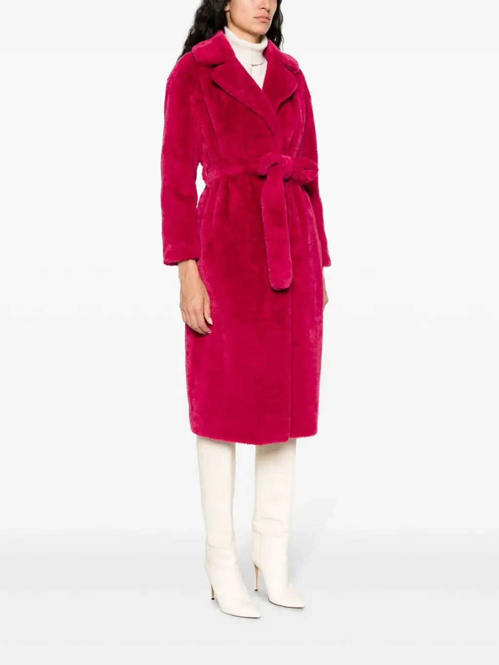 Belted Faux-Fur Coat