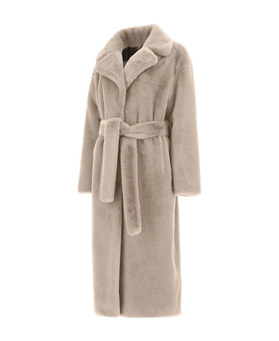 Belted Faux-Fur Coat