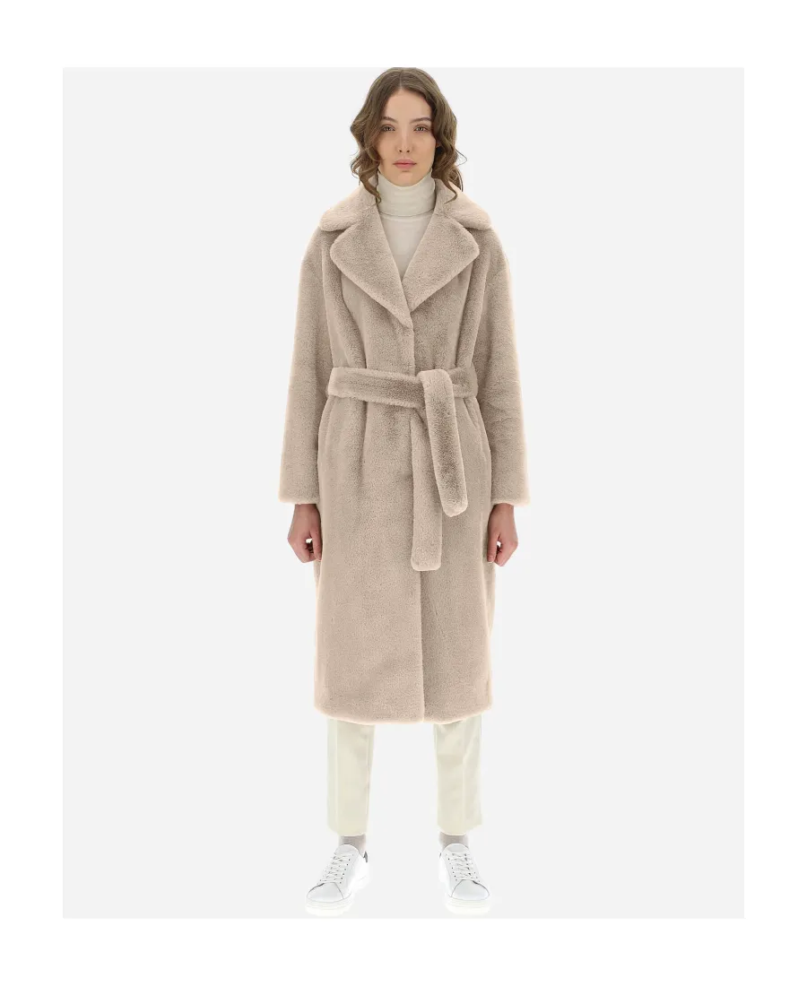 Belted Faux-Fur Coat