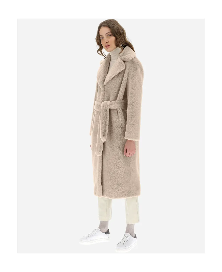 Belted Faux-Fur Coat