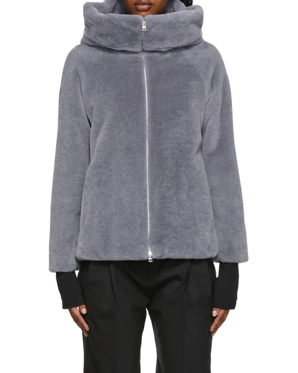 Hooded Zip-Up Fitted Jacket