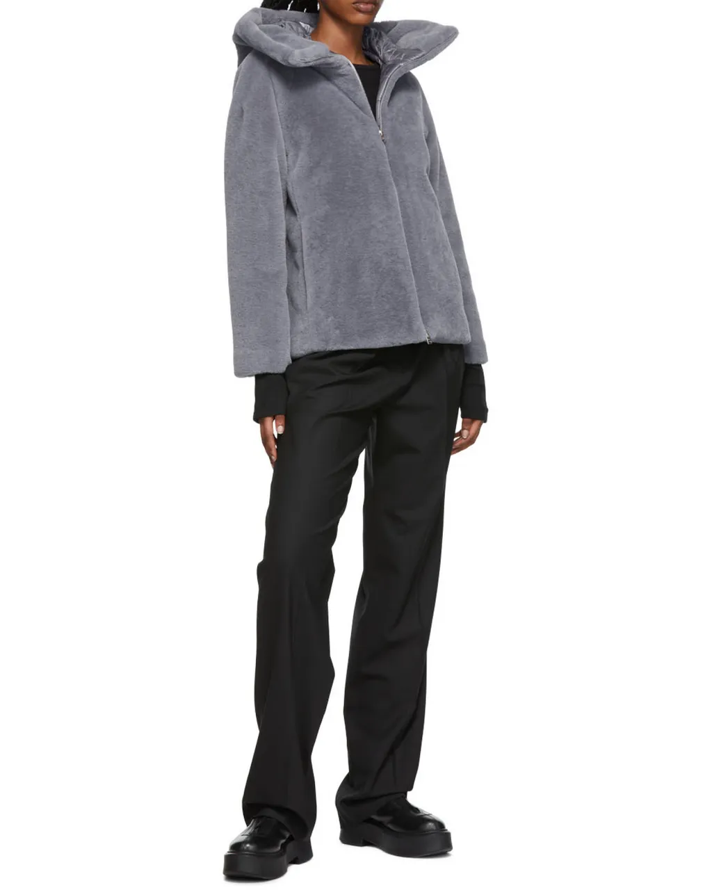 Hooded Zip-Up Fitted Jacket