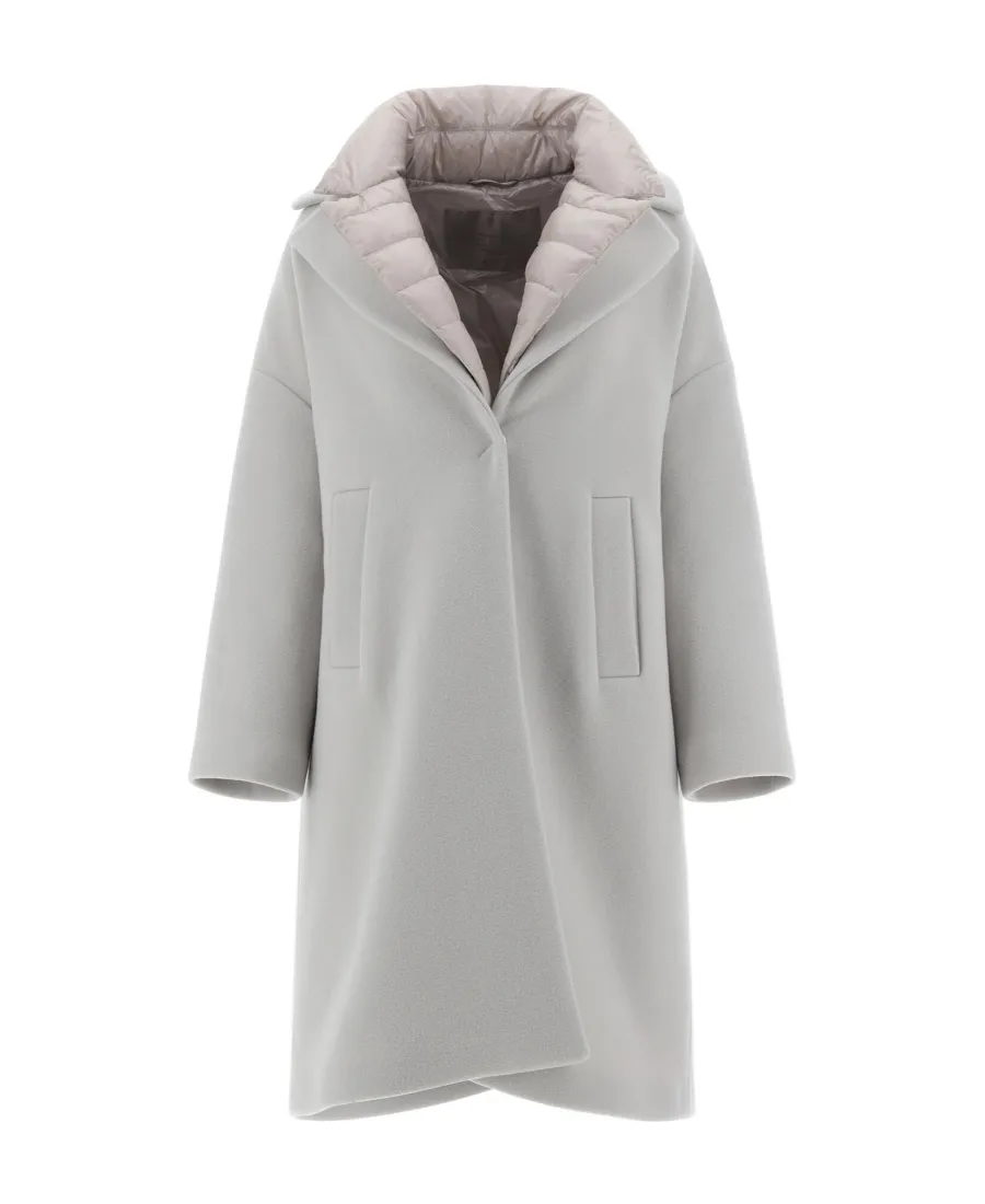 Layered Long-Sleeved Quilted Coat