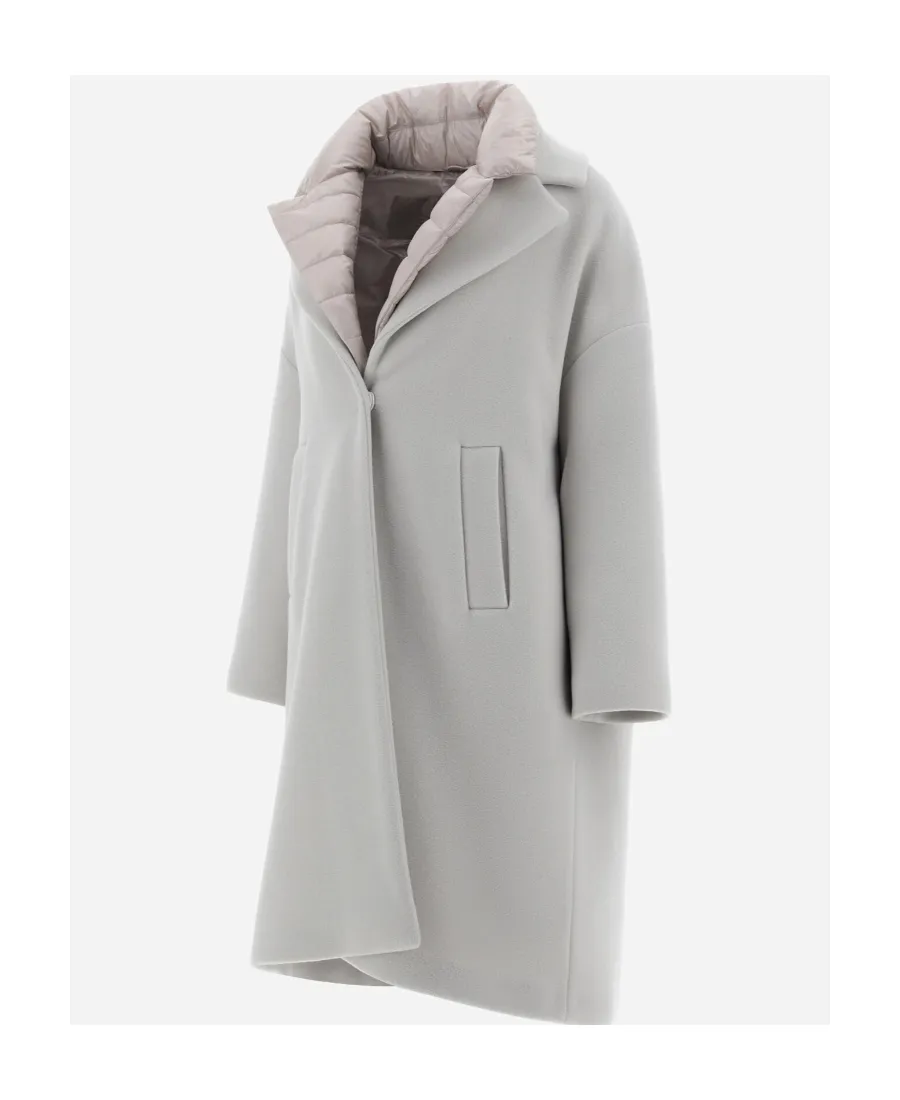 Layered Long-Sleeved Quilted Coat