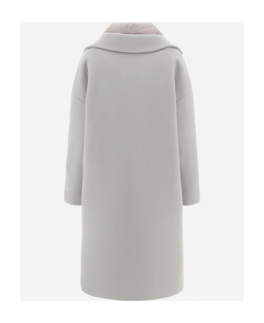 Layered Long-Sleeved Quilted Coat
