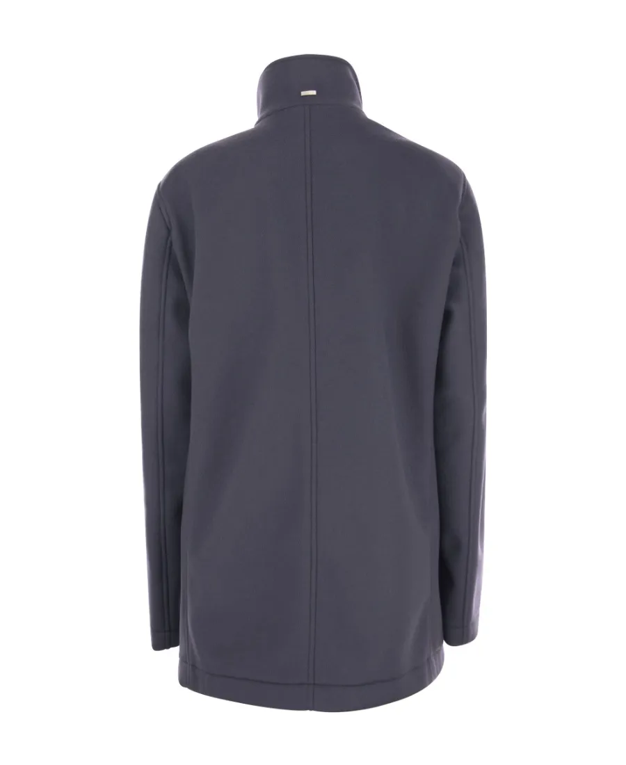 Double-Breasted High-Neck Coat