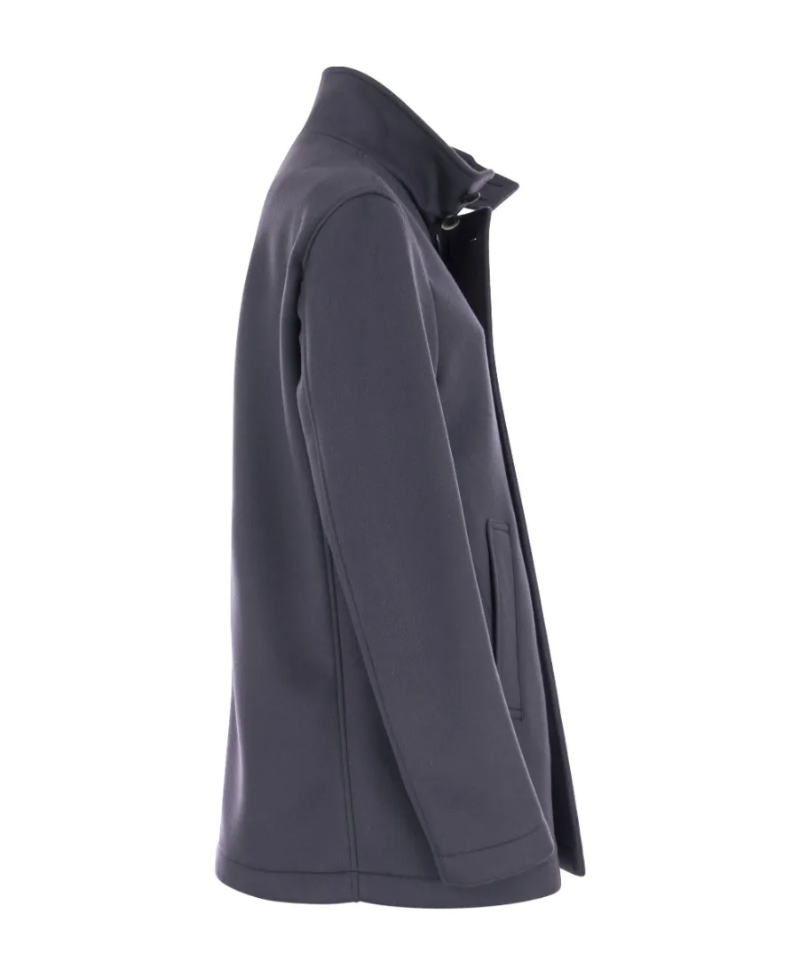 Double-Breasted High-Neck Coat