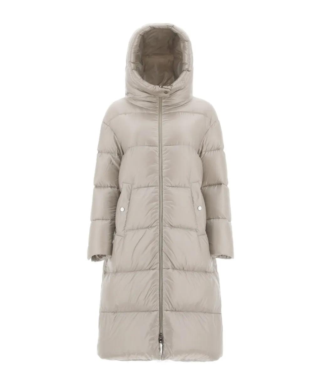 Padded Zip-Up Long Coat