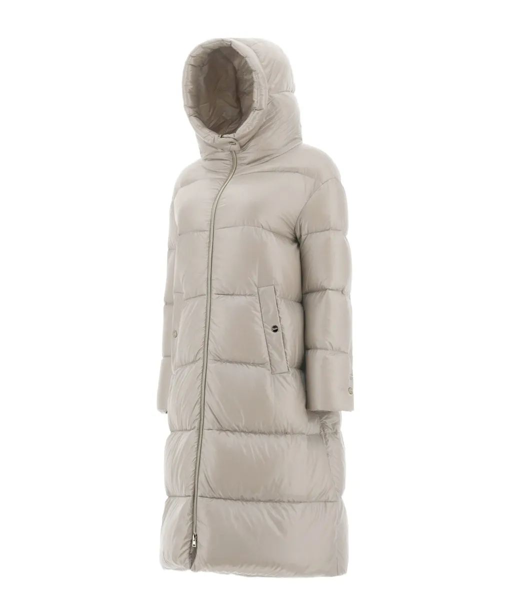 Padded Zip-Up Long Coat