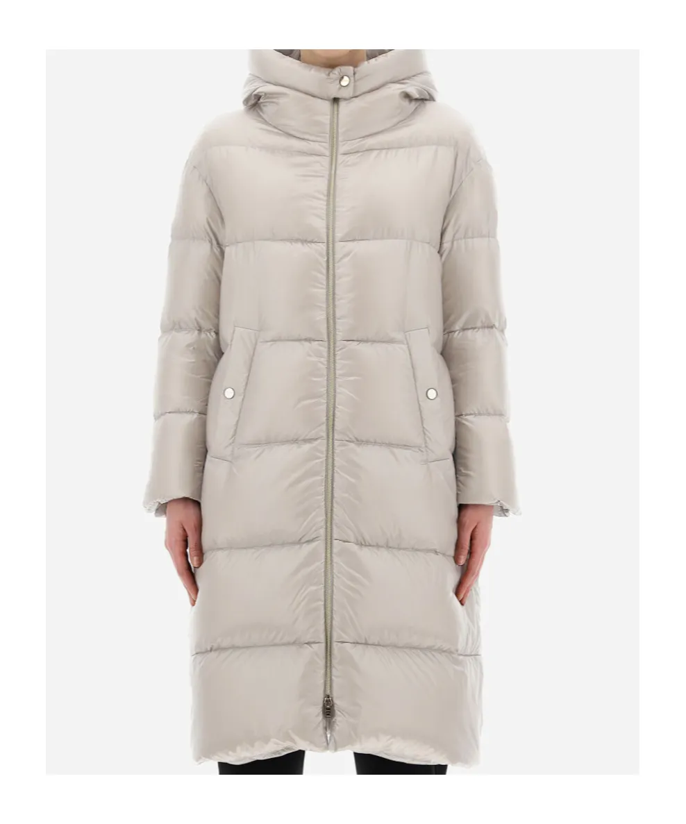 Padded Zip-Up Long Coat