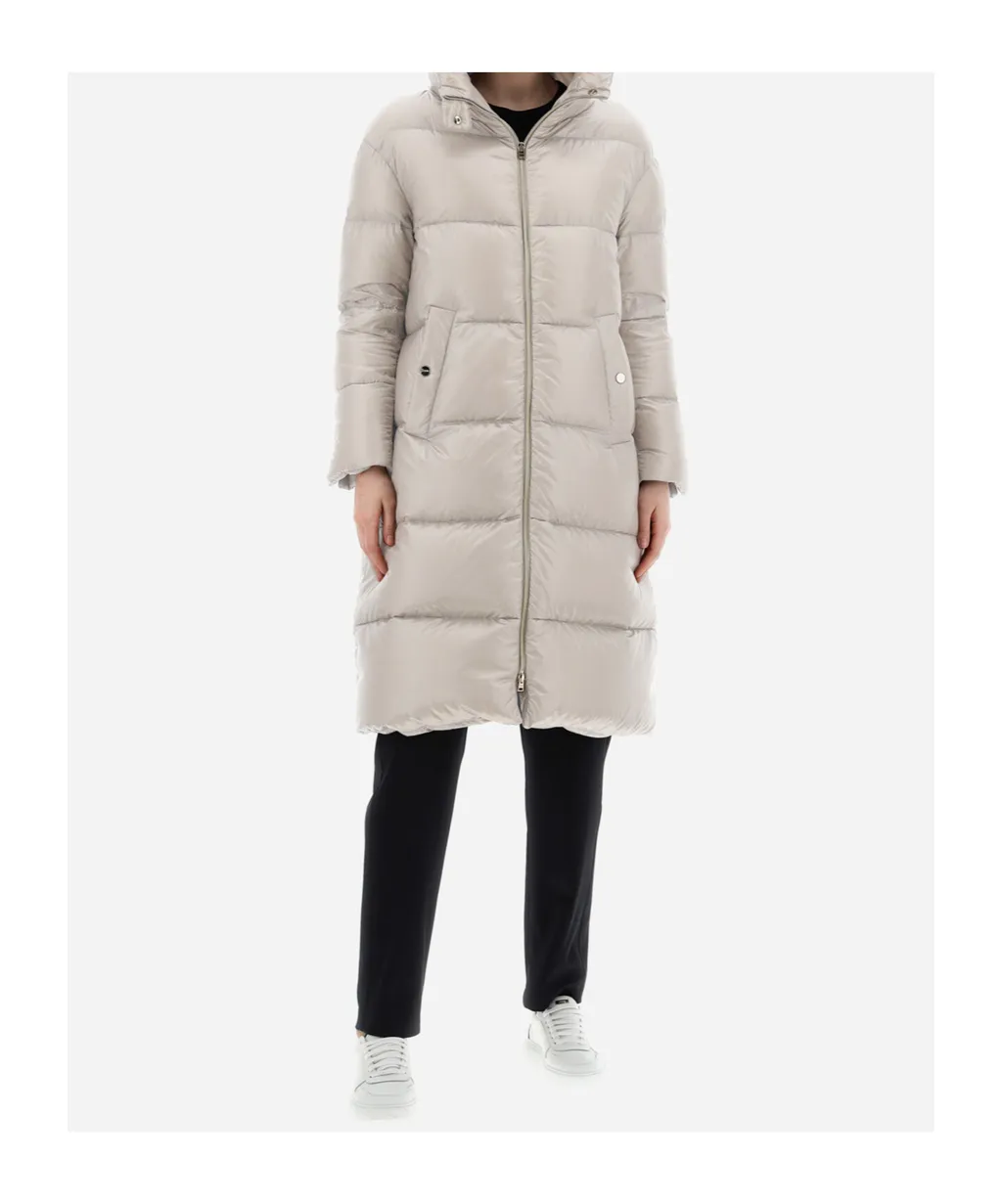 Padded Zip-Up Long Coat