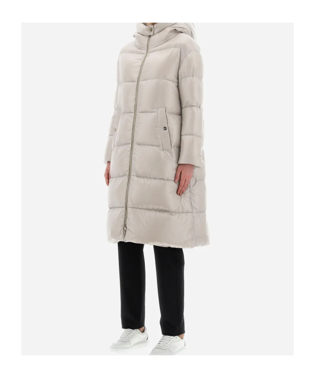 Padded Zip-Up Long Coat