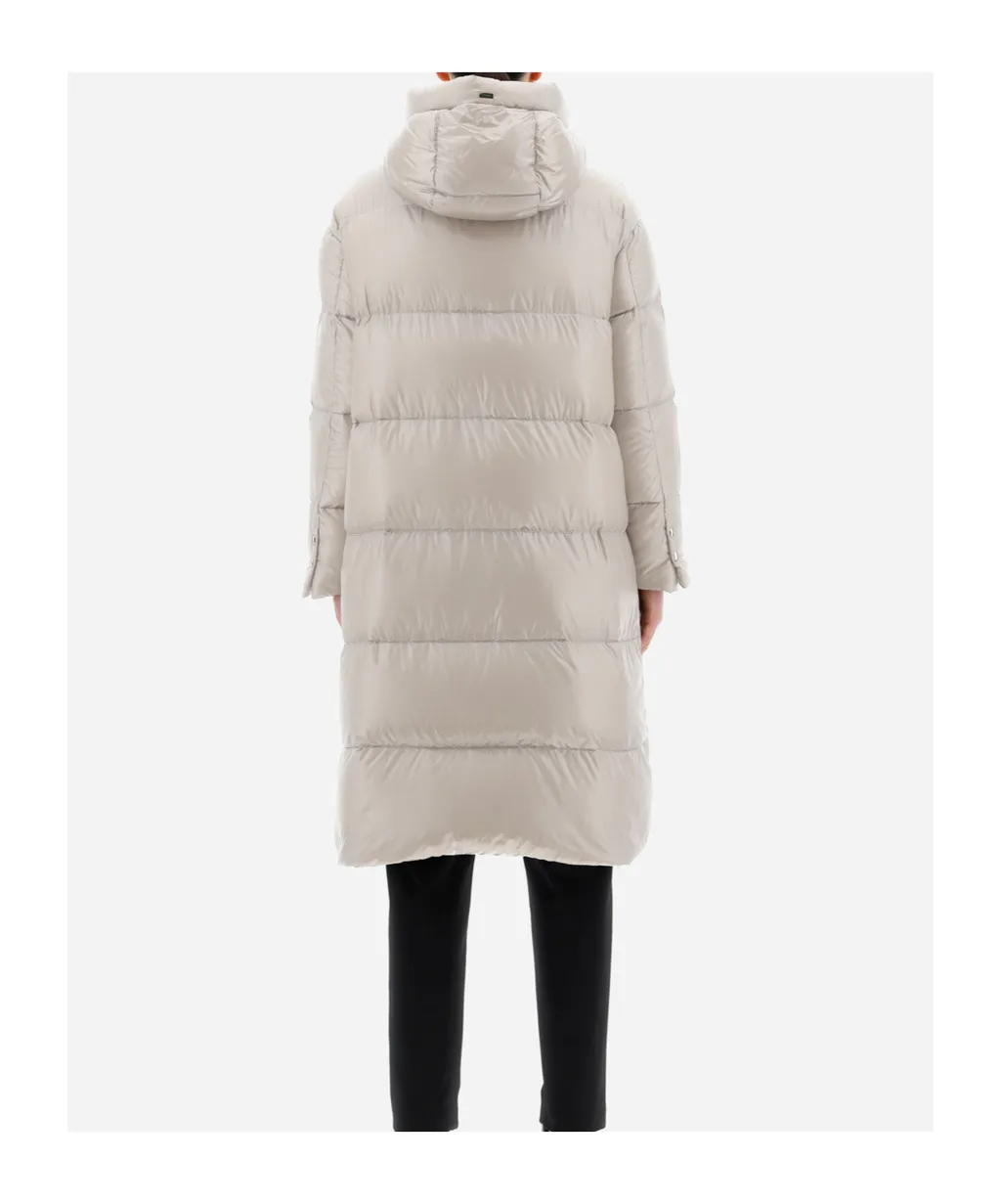 Padded Zip-Up Long Coat