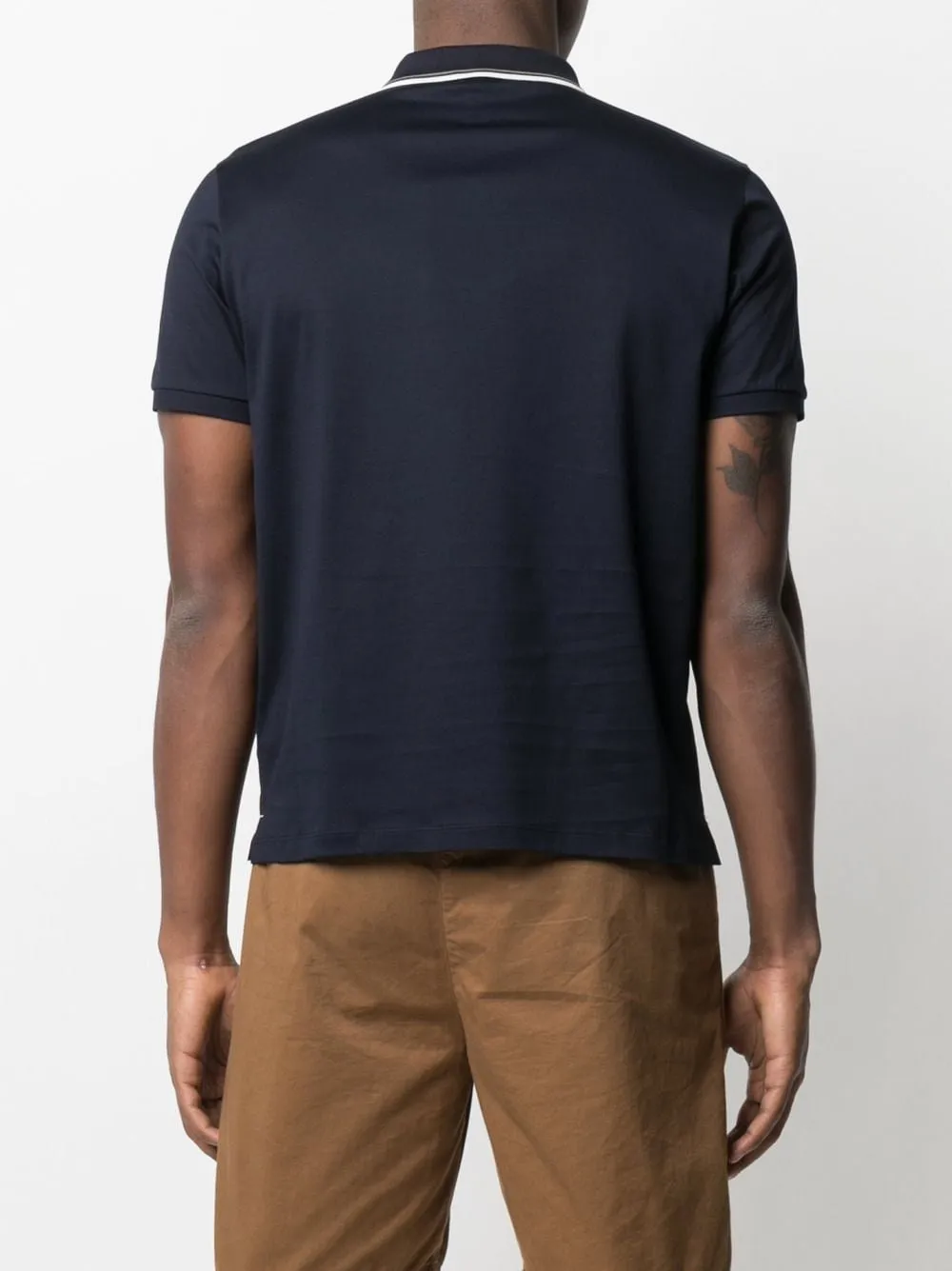 Short-Sleeved Contrast Trim Polo Shirt