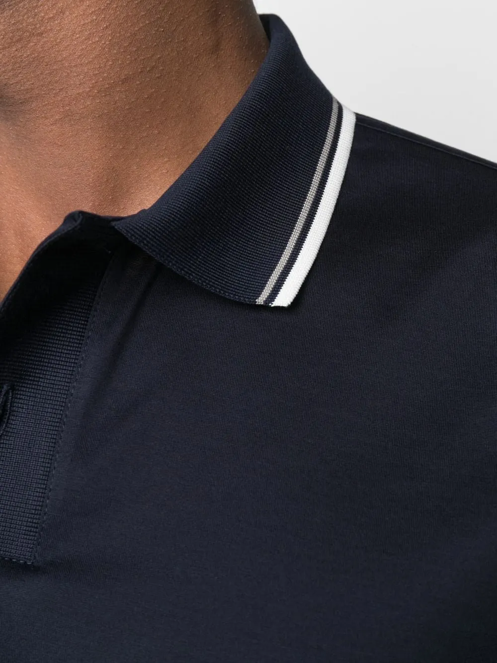 Short-Sleeved Contrast Trim Polo Shirt