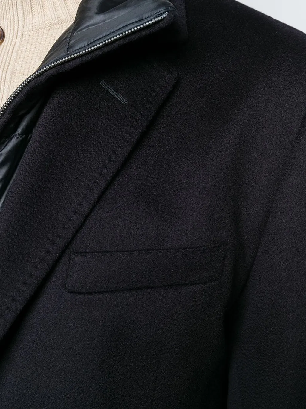 Single-Breasted Layered Coat