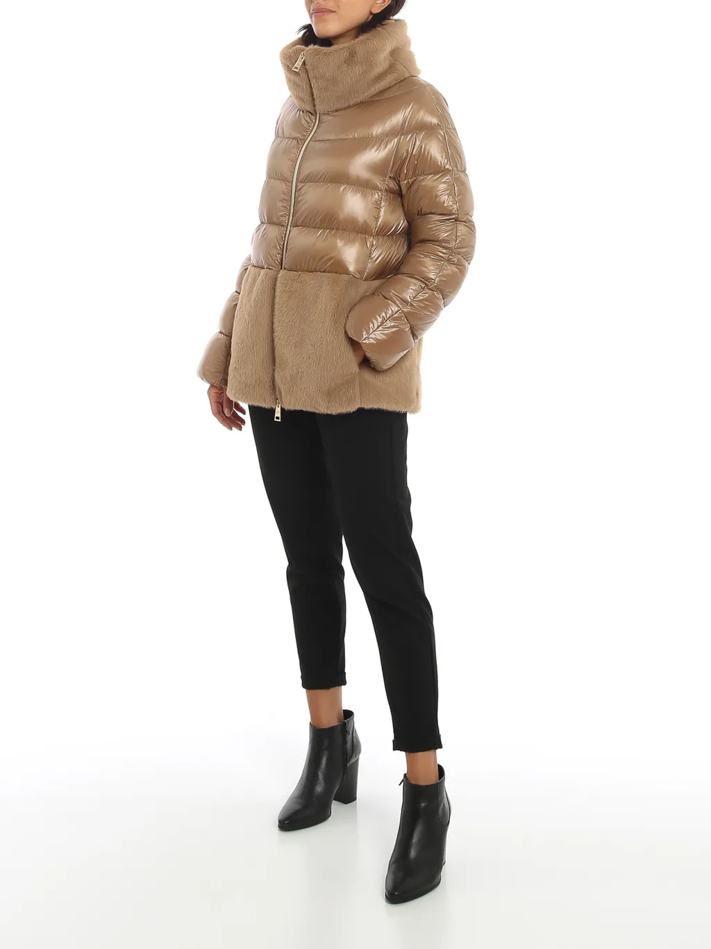 Panelled Zipped Down Jacket