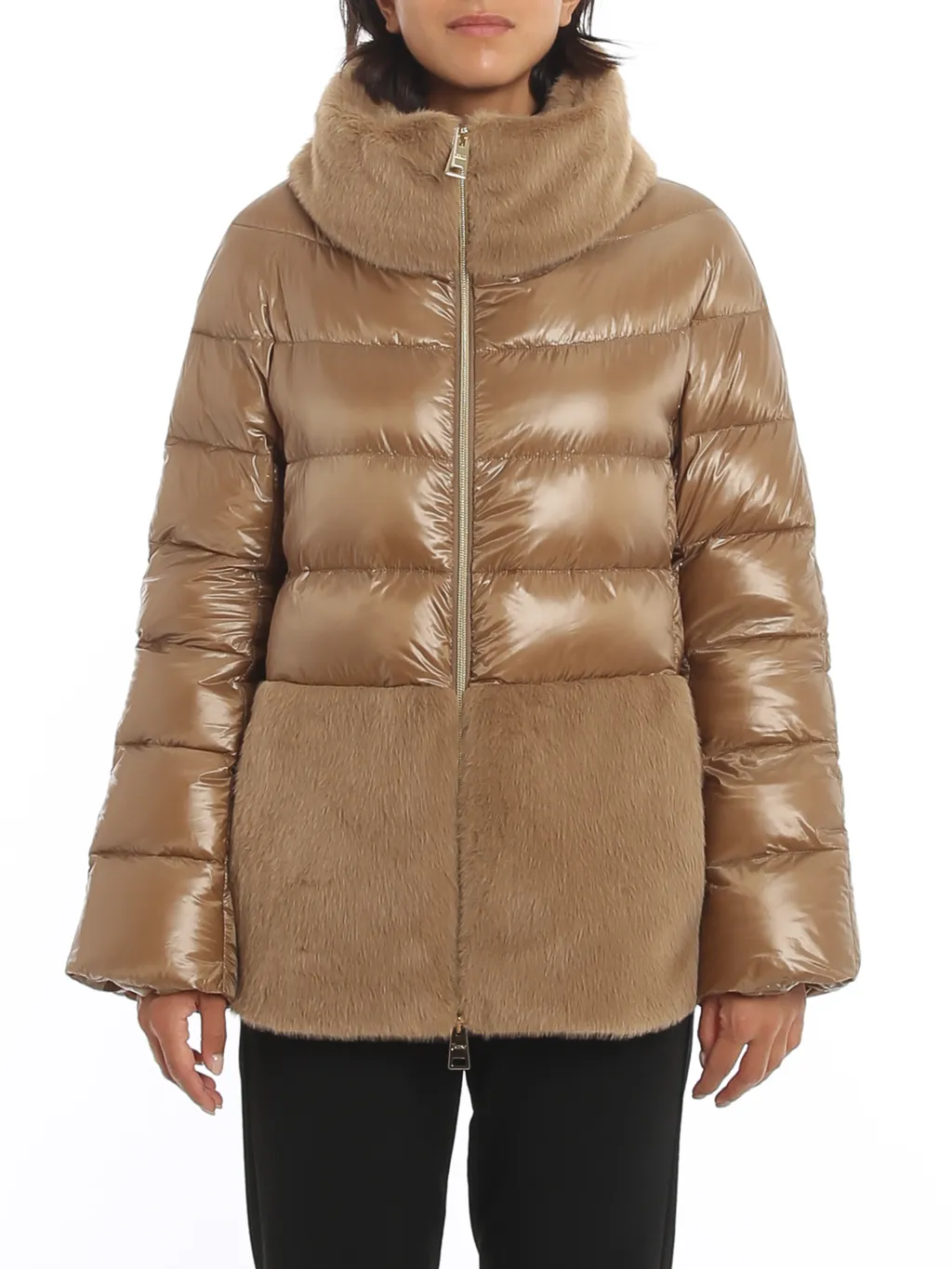 Panelled Zipped Down Jacket