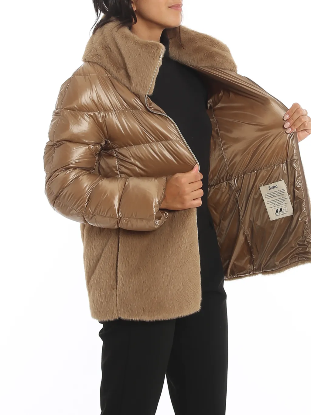 Panelled Zipped Down Jacket