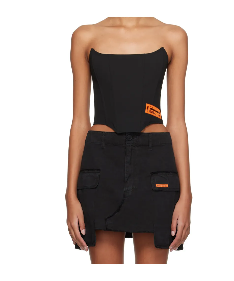 Logo Patch Cropped Corset Top