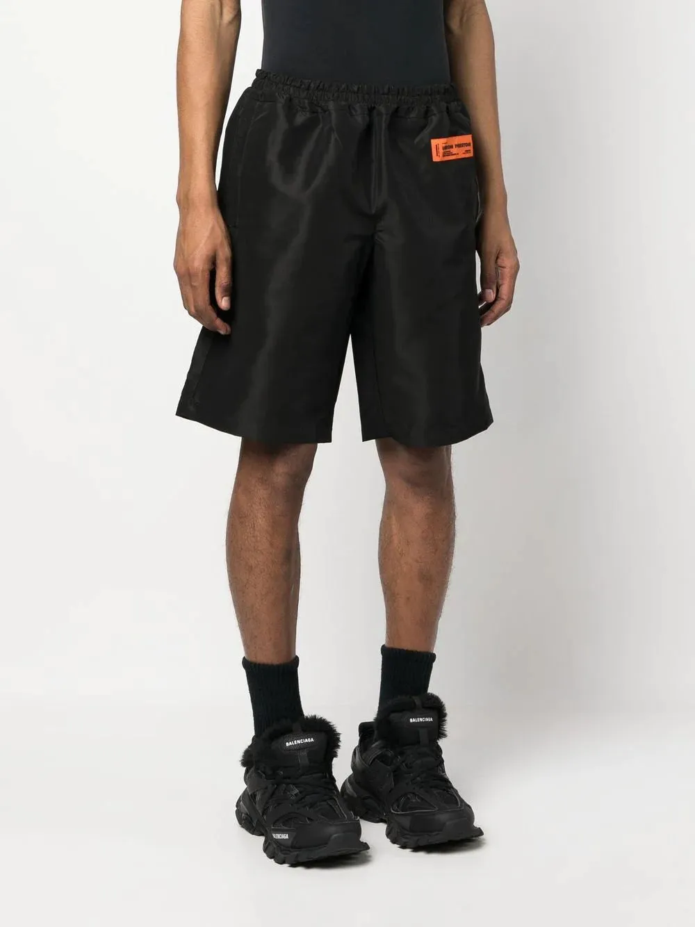 Logo Patch Knee-Length Track Shorts