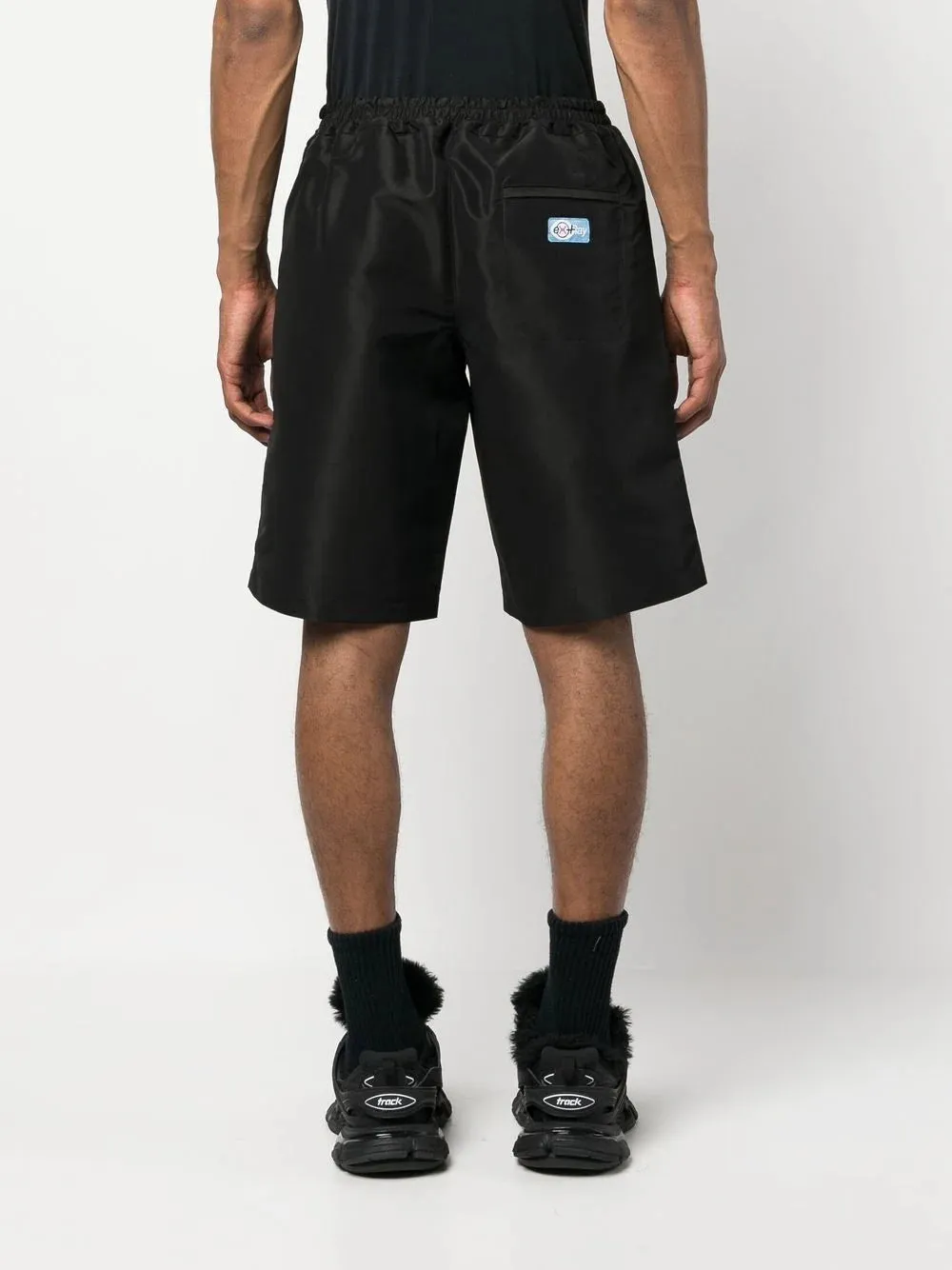 Logo Patch Knee-Length Track Shorts