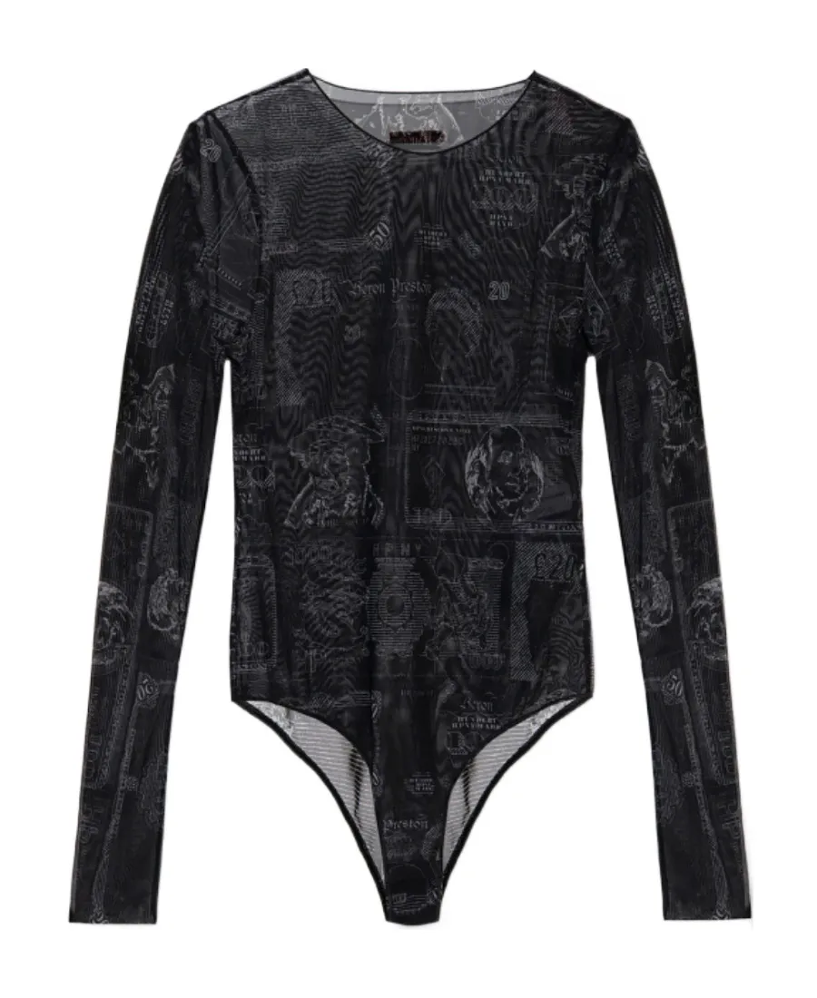 Long-Sleeved Round-Neck Jumpsuit