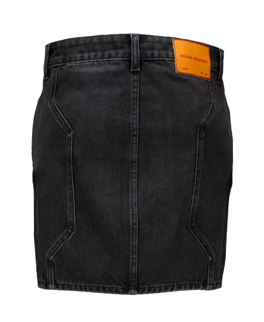 Decal Denim Skirt