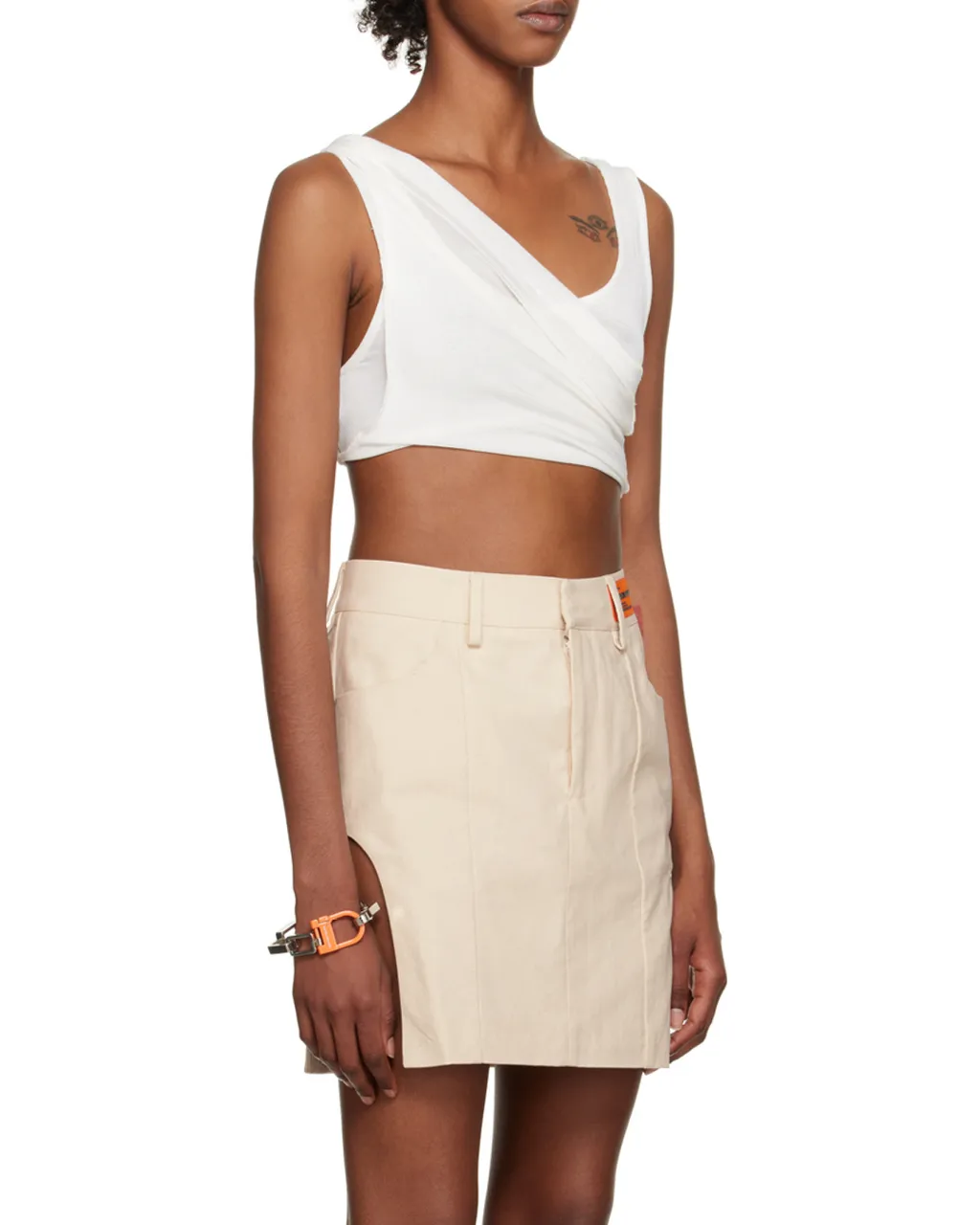 Twisted Pleated Short Vest