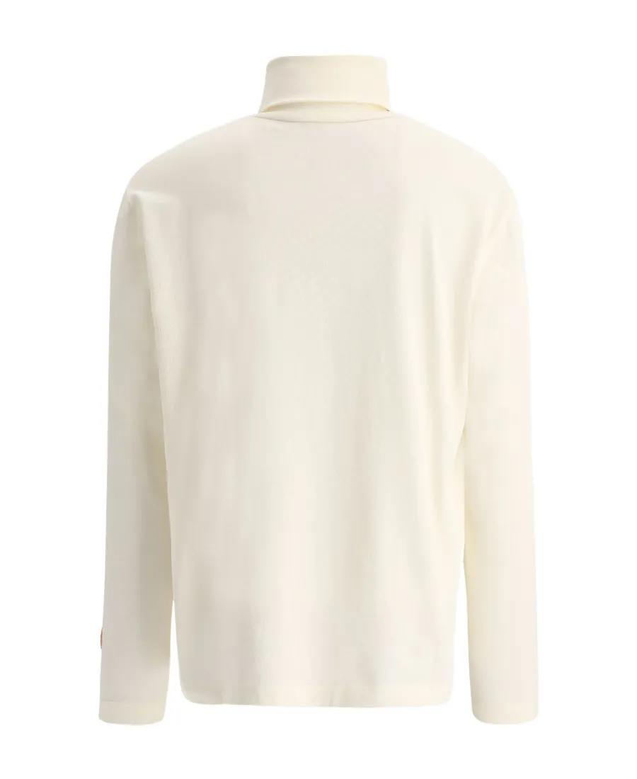 Logo Embroidered Roll Neck T-Shirt