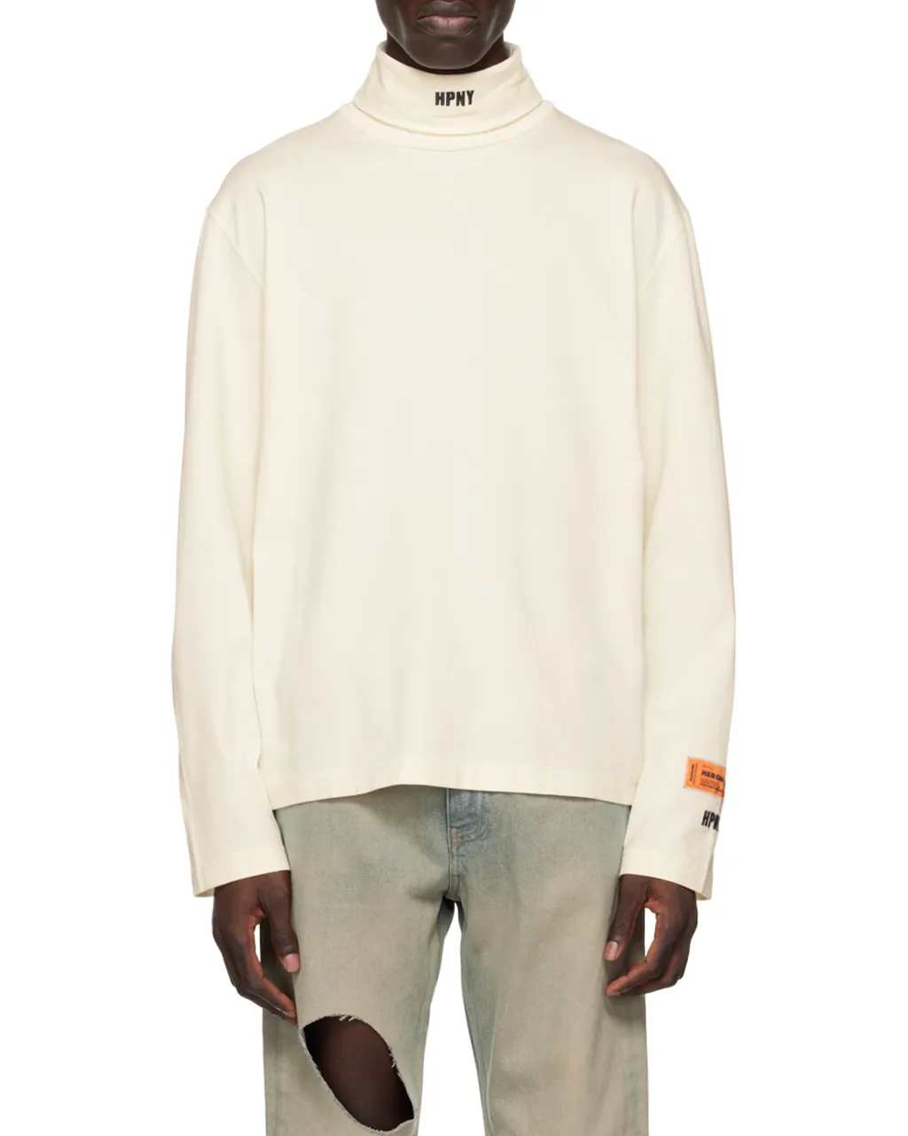 Logo Embroidered Roll Neck T-Shirt