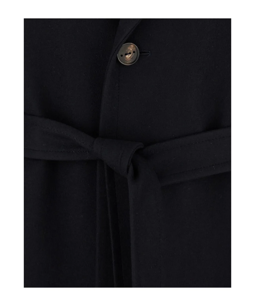 Button-Up Belted Coat
