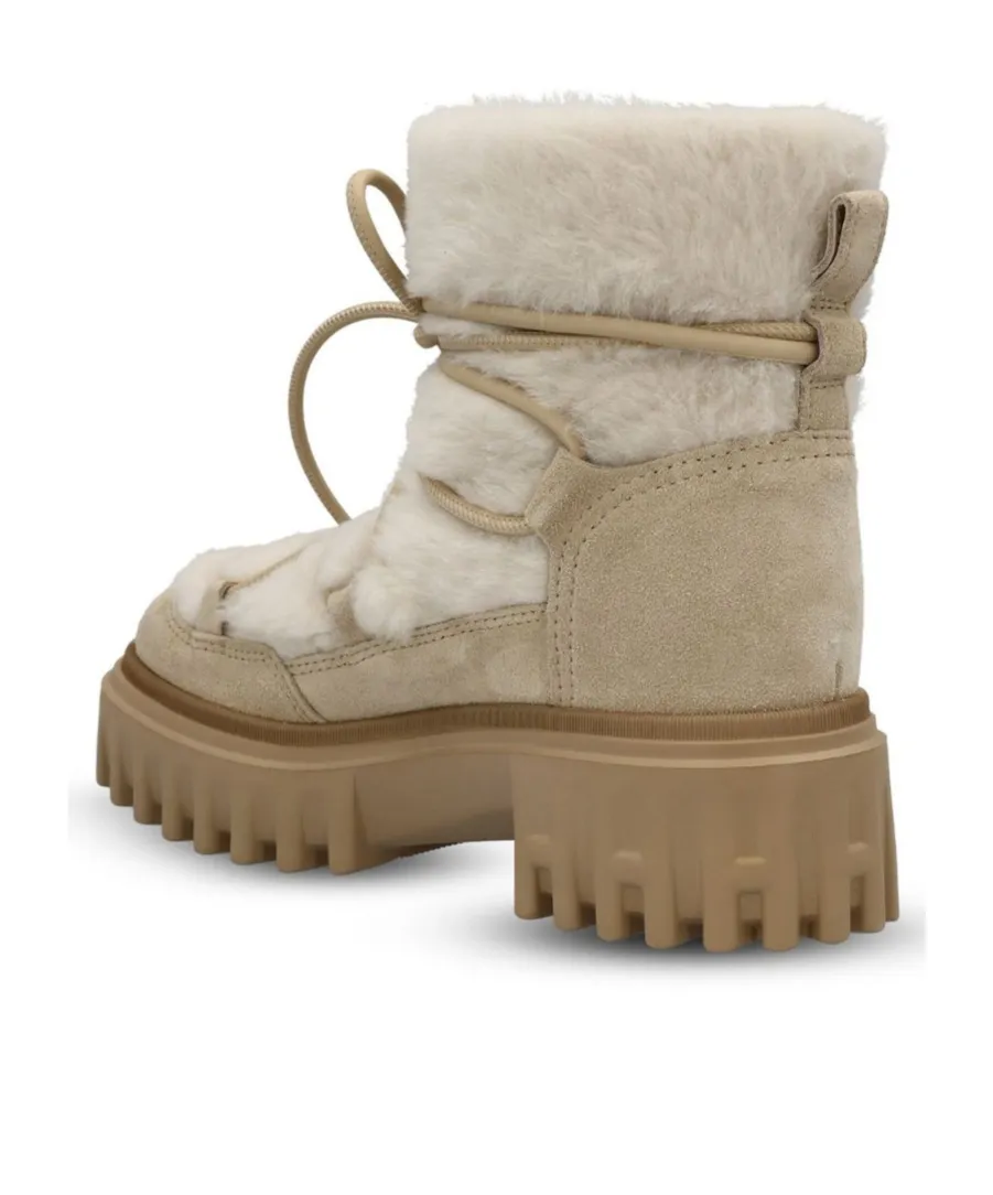 Lace-Up Shearling-Trim Boots