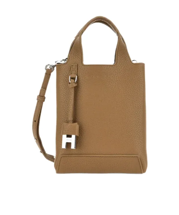 Logo Embossed Top Handle Bag