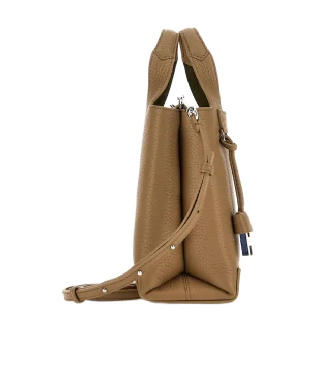 Logo Embossed Top Handle Bag