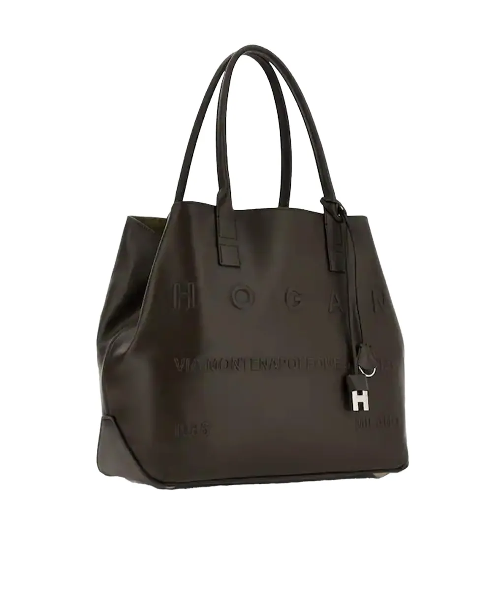 Logo-Embossed Leather Tote Bag