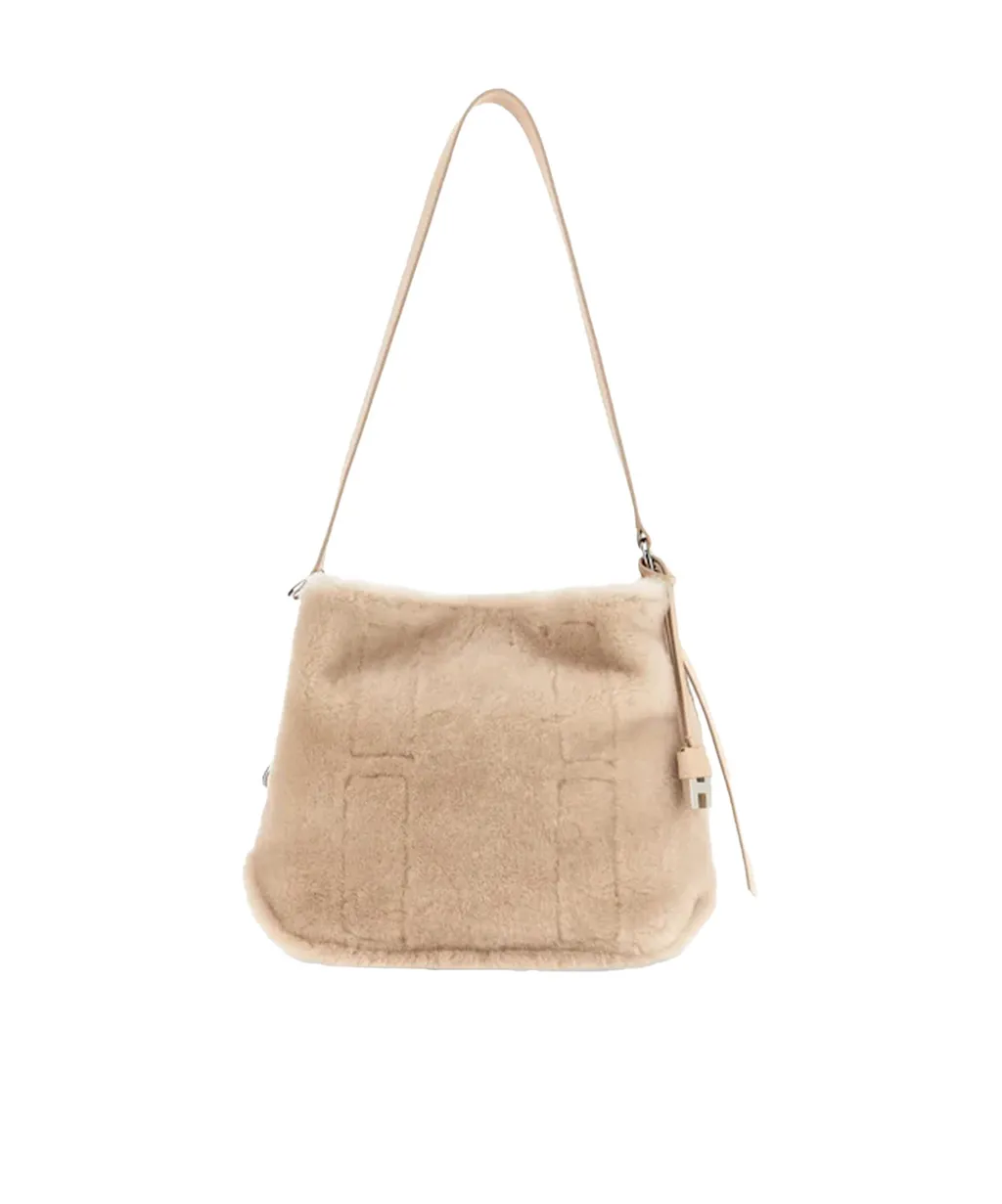 Magnetic-Closure Leather Tote Bag