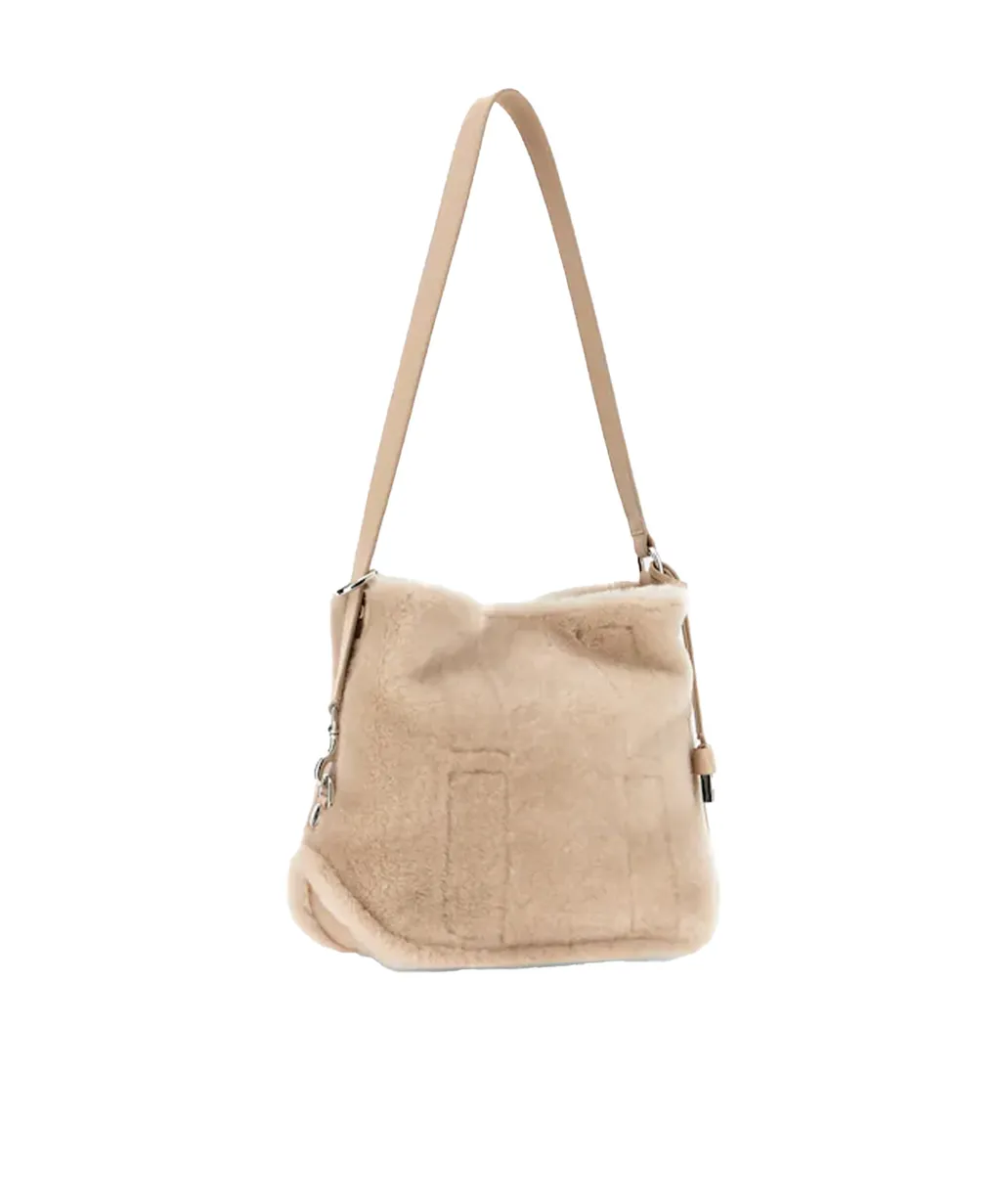 Magnetic-Closure Leather Tote Bag