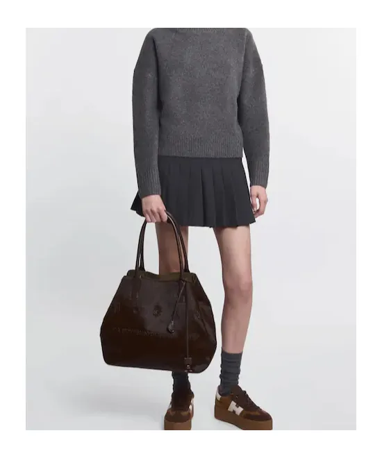 Script Logo Detailed Medium Tote Bag